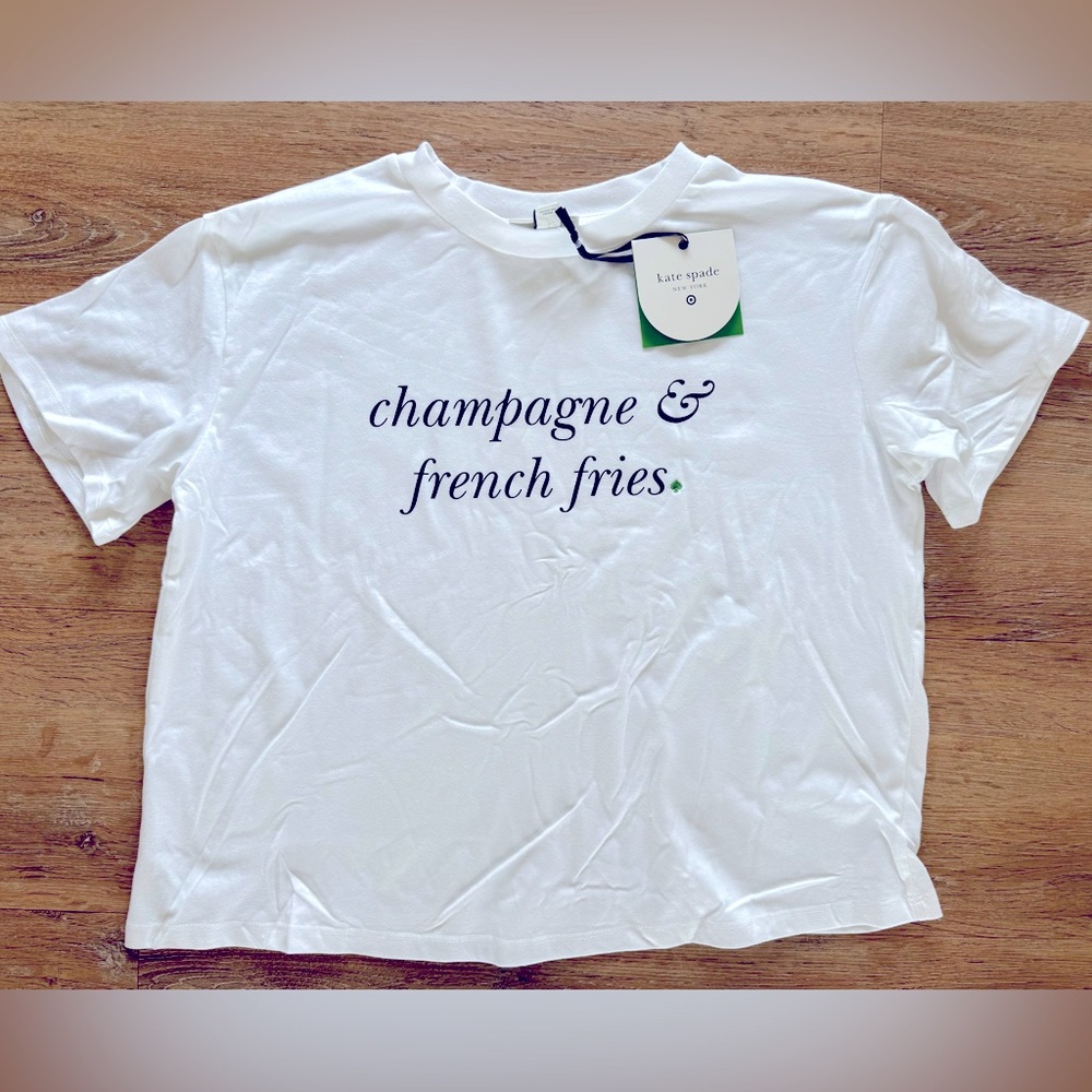 Kate Spade x Target Champagne and French Fries Graphic Tshirt NWT